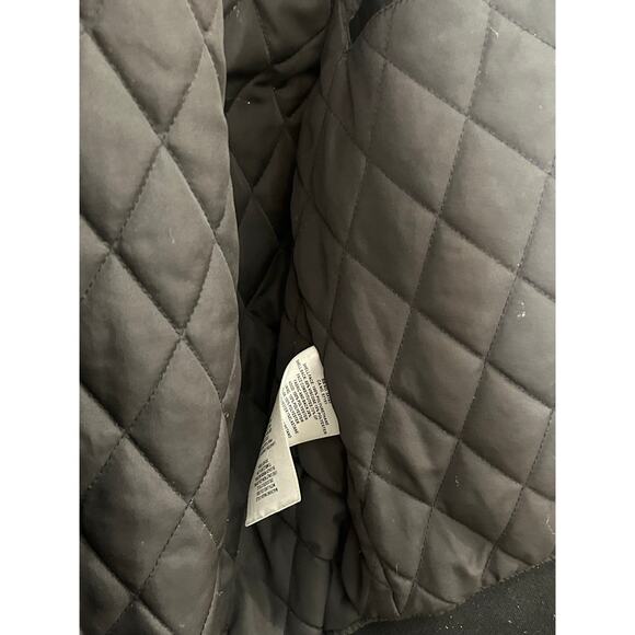 Levi’s Leather Jacket Black Hooded Coat Quilted Lined Medium - Picture 8 of 11